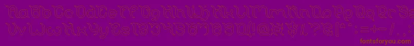Frankenstein Monster Hollow Font – Brown Fonts on Purple Background