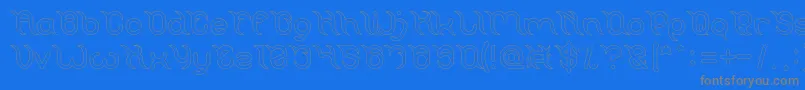 Frankenstein Monster Hollow-fontti – harmaat kirjasimet sinisellä taustalla