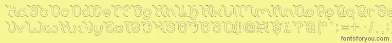 フォントFrankenstein Monster Hollow – 黄色の背景に灰色の文字