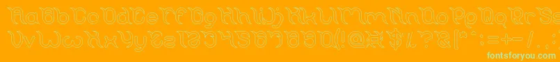 Frankenstein Monster Hollow Font – Green Fonts on Orange Background