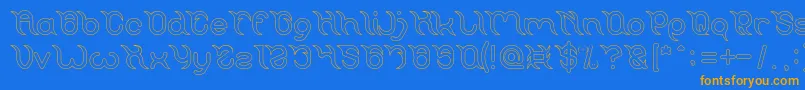 Frankenstein Monster Hollow Font – Orange Fonts on Blue Background