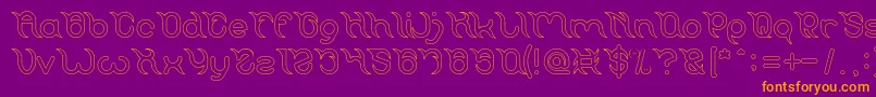 Frankenstein Monster Hollow Font – Orange Fonts on Purple Background