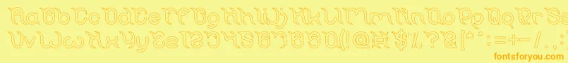 Frankenstein Monster Hollow-fontti – oranssit fontit keltaisella taustalla