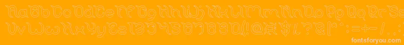 Frankenstein Monster Hollow-Schriftart – Rosa Schriften auf orangefarbenem Hintergrund