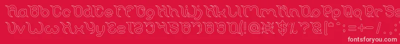 Frankenstein Monster Hollow-fontti – vaaleanpunaiset fontit punaisella taustalla