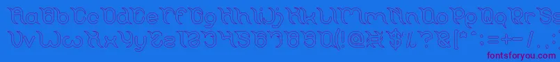 Frankenstein Monster Hollow Font – Purple Fonts on Blue Background