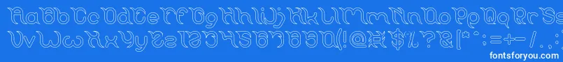 Frankenstein Monster Hollow Font – White Fonts on Blue Background