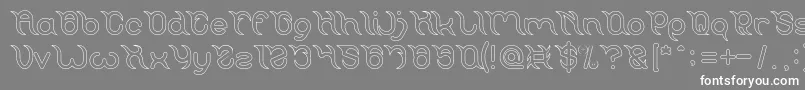 Frankenstein Monster Hollow Font – White Fonts on Gray Background