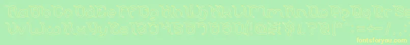 Frankenstein Monster Hollow-fontti – keltaiset fontit vihreällä taustalla