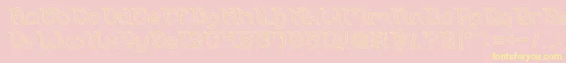 Frankenstein Monster Hollow Font – Yellow Fonts on Pink Background