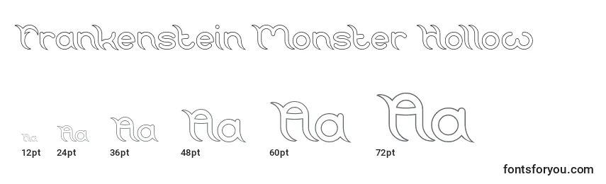 Frankenstein Monster Hollow Font Sizes