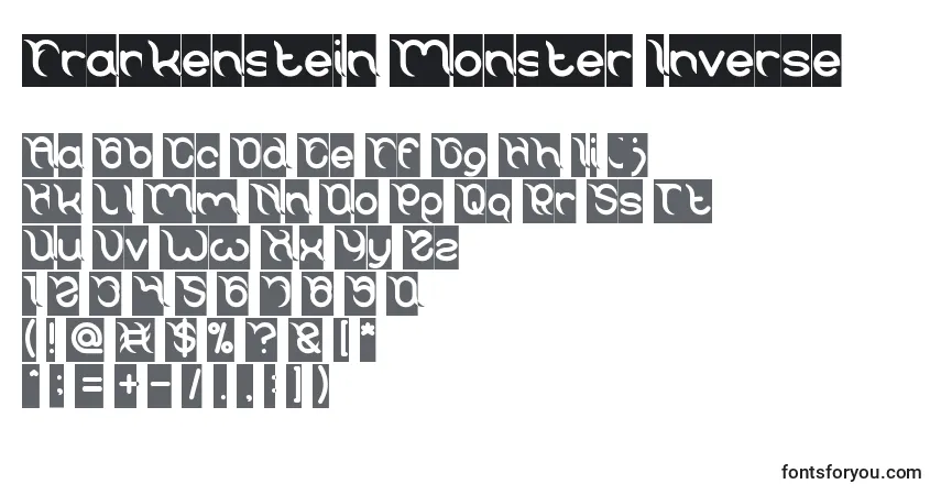 Fuente Frankenstein Monster Inverse - alfabeto, números, caracteres especiales