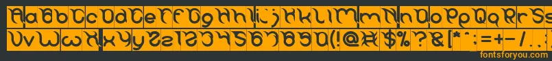 フォントFrankenstein Monster Inverse – 黒い背景にオレンジの文字