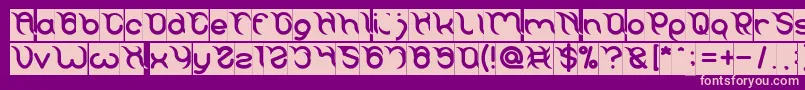 Frankenstein Monster Inverse Font – Pink Fonts on Purple Background