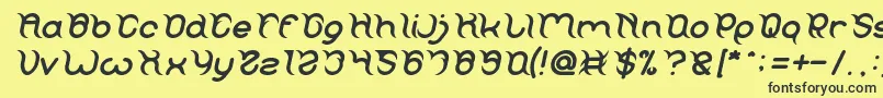 Шрифт FRANKENSTEIN MONSTER Italic – чёрные шрифты на жёлтом фоне