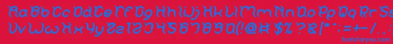 フォントFRANKENSTEIN MONSTER Italic – 赤い背景に青い文字