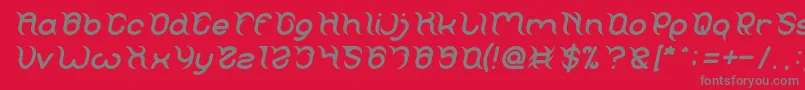フォントFRANKENSTEIN MONSTER Italic – 赤い背景に灰色の文字