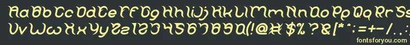 フォントFRANKENSTEIN MONSTER Italic – 黒い背景に黄色の文字