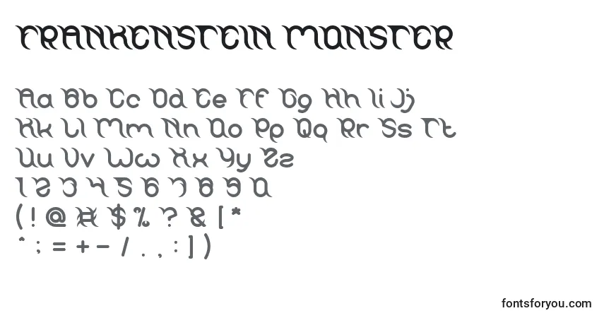 Fuente FRANKENSTEIN MONSTER - alfabeto, números, caracteres especiales