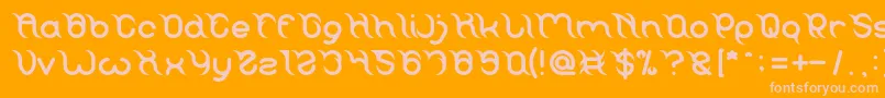 FRANKENSTEIN MONSTER-Schriftart – Rosa Schriften auf orangefarbenem Hintergrund