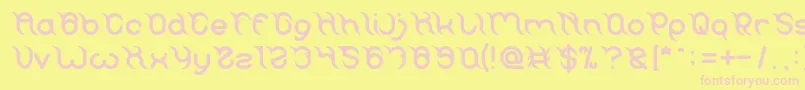 FRANKENSTEIN MONSTER-fontti – vaaleanpunaiset fontit keltaisella taustalla