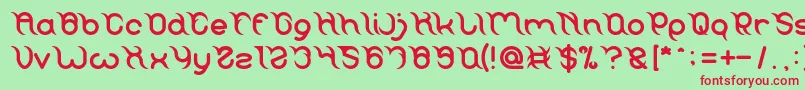Czcionka FRANKENSTEIN MONSTER – czerwone czcionki na zielonym tle