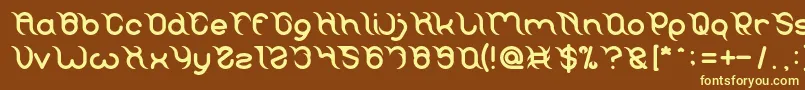 FRANKENSTEIN MONSTER-fontti – keltaiset fontit ruskealla taustalla