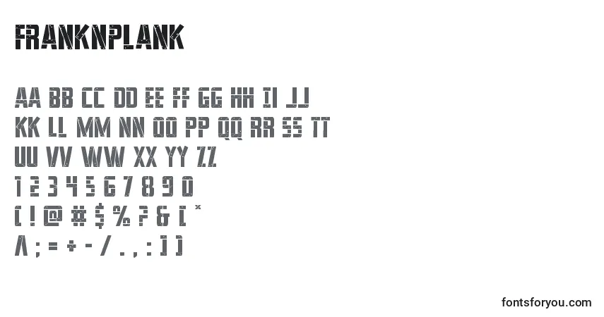 Schriftart Franknplank – Alphabet, Zahlen, spezielle Symbole