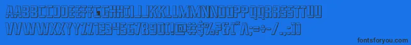 franknplank3d Font – Black Fonts on Blue Background