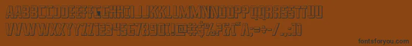 Fonte franknplank3d – fontes pretas em um fundo marrom