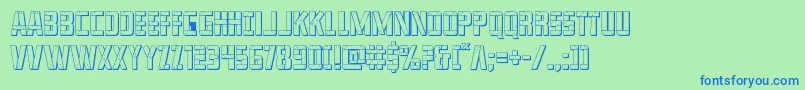 franknplank3d Font – Blue Fonts on Green Background