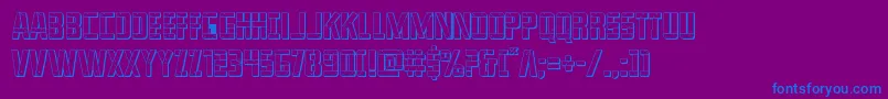 franknplank3d Font – Blue Fonts on Purple Background