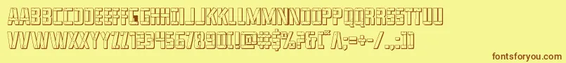 Police franknplank3d – polices brunes sur fond jaune