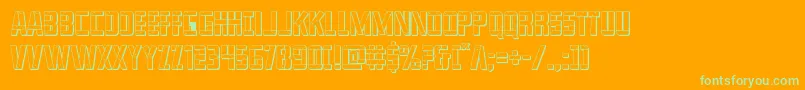 Czcionka franknplank3d – zielone czcionki na pomarańczowym tle