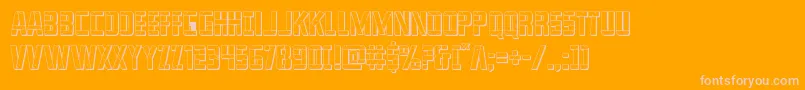 franknplank3d-Schriftart – Rosa Schriften auf orangefarbenem Hintergrund