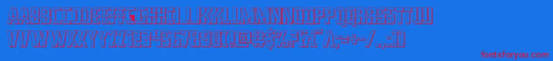 franknplank3d Font – Red Fonts on Blue Background