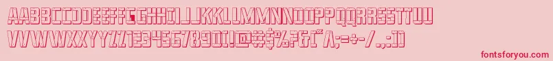 フォントfranknplank3d – ピンクの背景に赤い文字