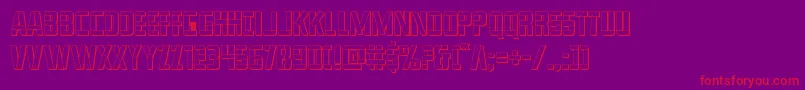 franknplank3d-Schriftart – Rote Schriften auf violettem Hintergrund
