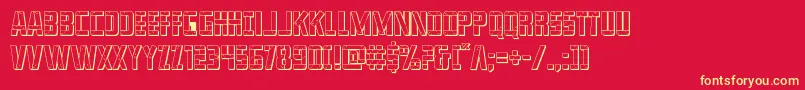 franknplank3d Font – Yellow Fonts on Red Background