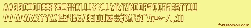 franknplank3dbold Font – Brown Fonts on Yellow Background