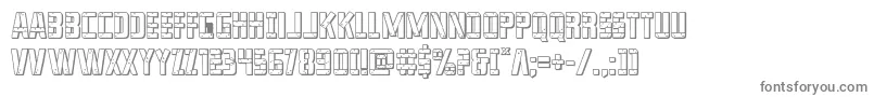 フォントfranknplank3dbold – 白い背景に灰色の文字
