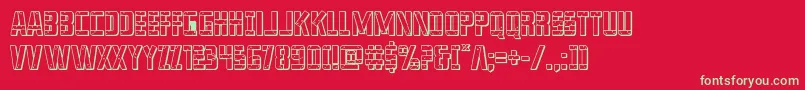 franknplank3dbold Font – Green Fonts on Red Background