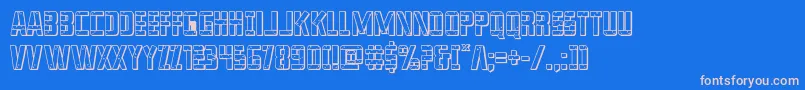 franknplank3dbold Font – Pink Fonts on Blue Background