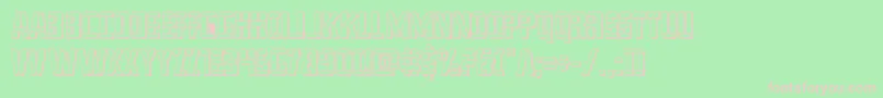 Fonte franknplank3dbold – fontes rosa em um fundo verde