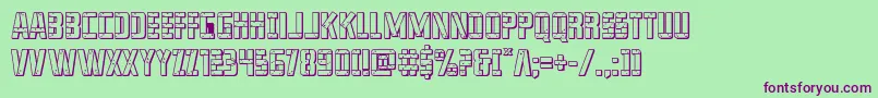 Police franknplank3dbold – polices violettes sur fond vert
