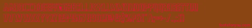 franknplank3dbold Font – Red Fonts on Brown Background