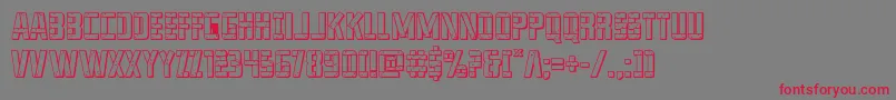 フォントfranknplank3dbold – 赤い文字の灰色の背景