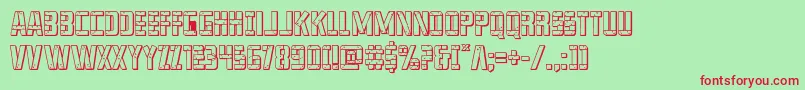 franknplank3dbold Font – Red Fonts on Green Background