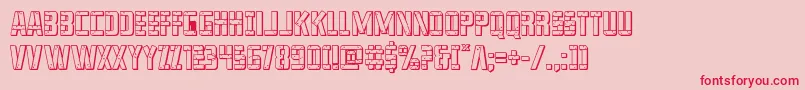 フォントfranknplank3dbold – ピンクの背景に赤い文字