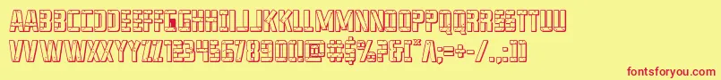 franknplank3dbold Font – Red Fonts on Yellow Background